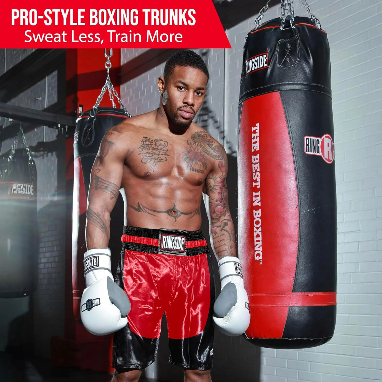 Ringside Pro-Style Boxing Trunks, Satin Shorts for Men and Women, Ideal for Boxing, MMA, Muay Thai
