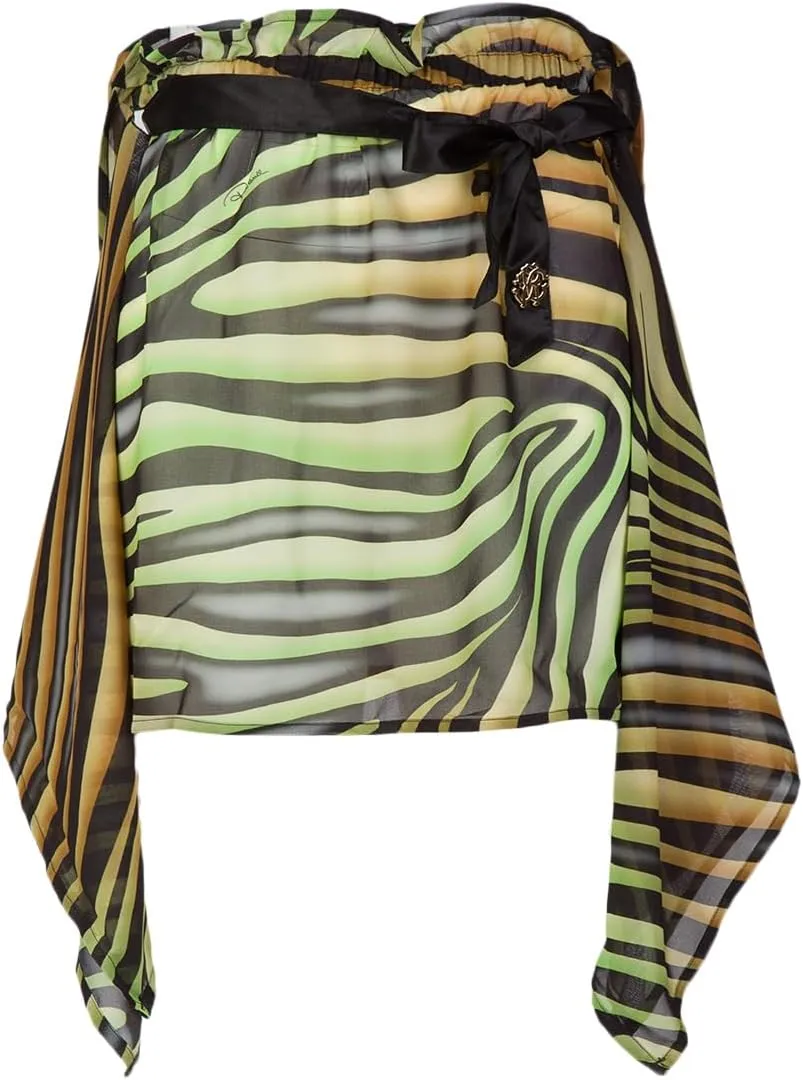 ROBERTO CAVALLI Tiger Printed Chiffon Cover Up Skirt- for Womens