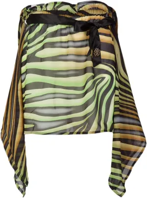 ROBERTO CAVALLI Tiger Printed Chiffon Cover Up Skirt- for Womens