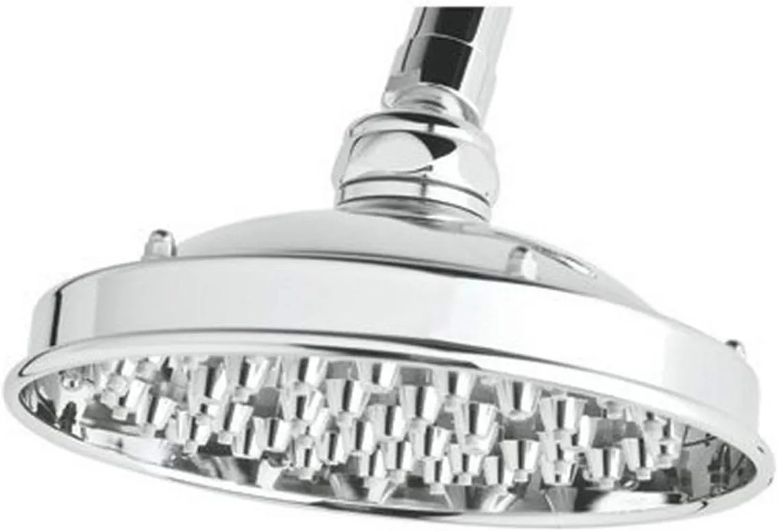 Rohl WI0136APC Bossini Single Function 6 1/8 Or 156Mm Diameter Retro Jet Showerhead with Brass Jets and Elastomer Spray Nozzle Inserts with Easy Clean, Polished Chrome