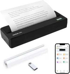 Rongta Portable Printer Wireless for Travel, 300DPI Thermal Inkless Bluetooth Mobile Printer, Support 8.5" X 11" US Letter, Compatible with Android iOS Phone & Laptops (Gray)