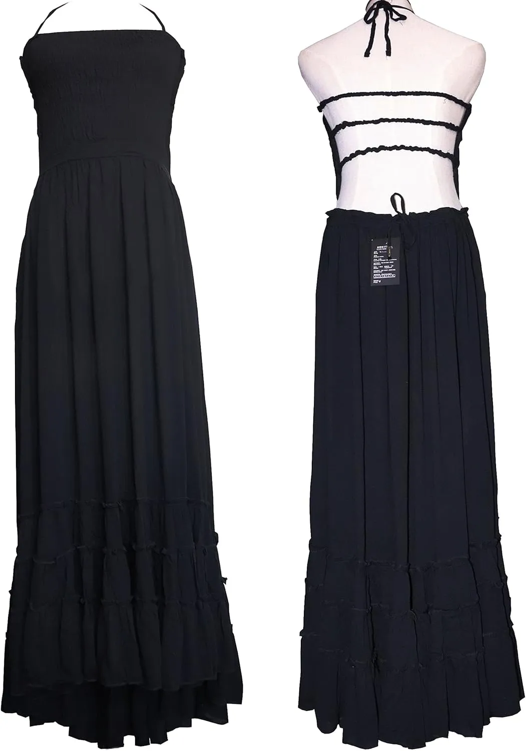 R.Vivimos Womens Summer Boho Sexy Backless Long Dresses
