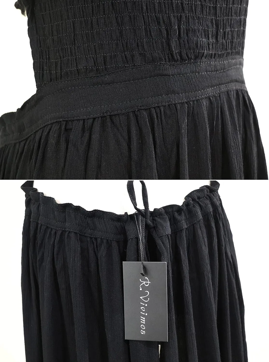 R.Vivimos Womens Summer Boho Sexy Backless Long Dresses