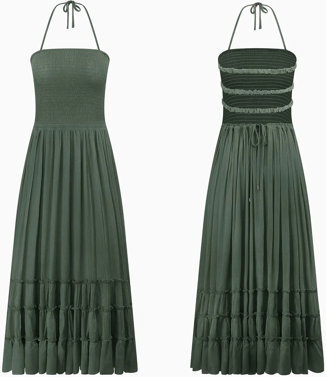 R.Vivimos Womens Summer Boho Sexy Backless Long Dresses