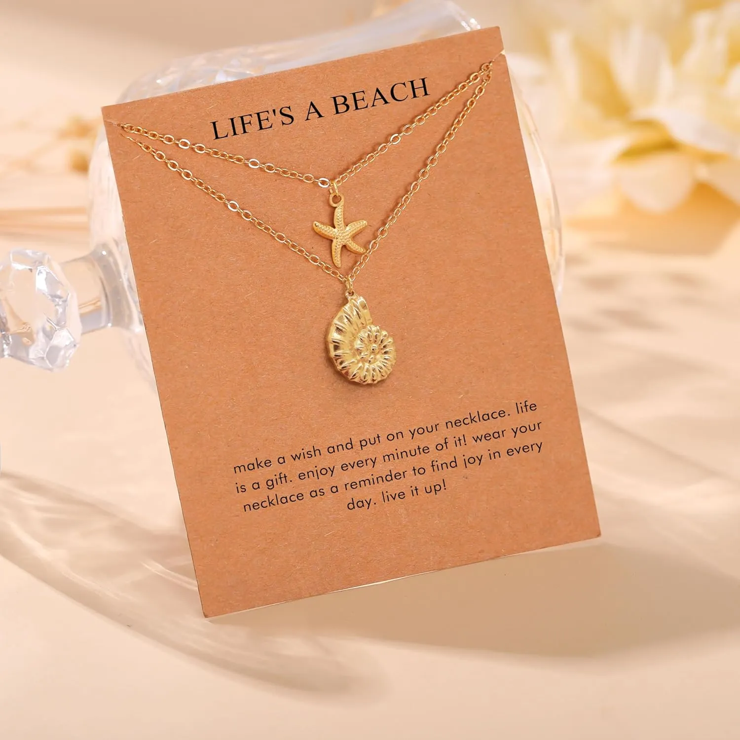 RZKING Layered Necklace for Women, Dainty 14K Gold Evil Eye, Sun Moon Stars, Starfish, Choker Pendant Necklace for Best Friend, Birthday, Thank's Giving, Christmas, Inspirational Gifts for Women