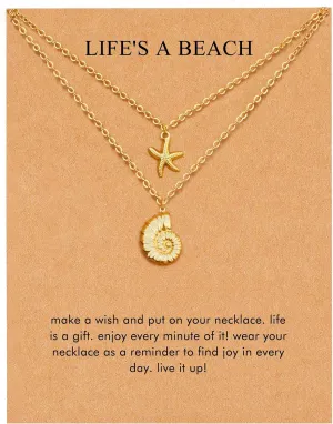 RZKING Layered Necklace for Women, Dainty 14K Gold Evil Eye, Sun Moon Stars, Starfish, Choker Pendant Necklace for Best Friend, Birthday, Thank's Giving, Christmas, Inspirational Gifts for Women
