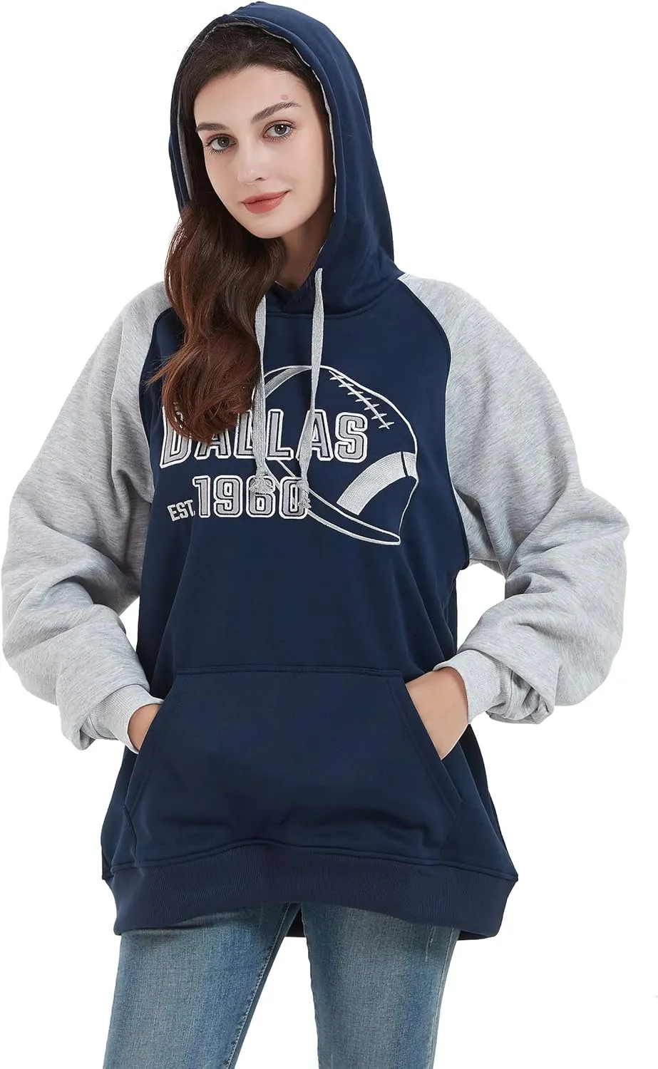 RZUO Men Women Unisex City Classic Football Embroidery Sweatshirt Jersey Apparel Pullover Hoodie