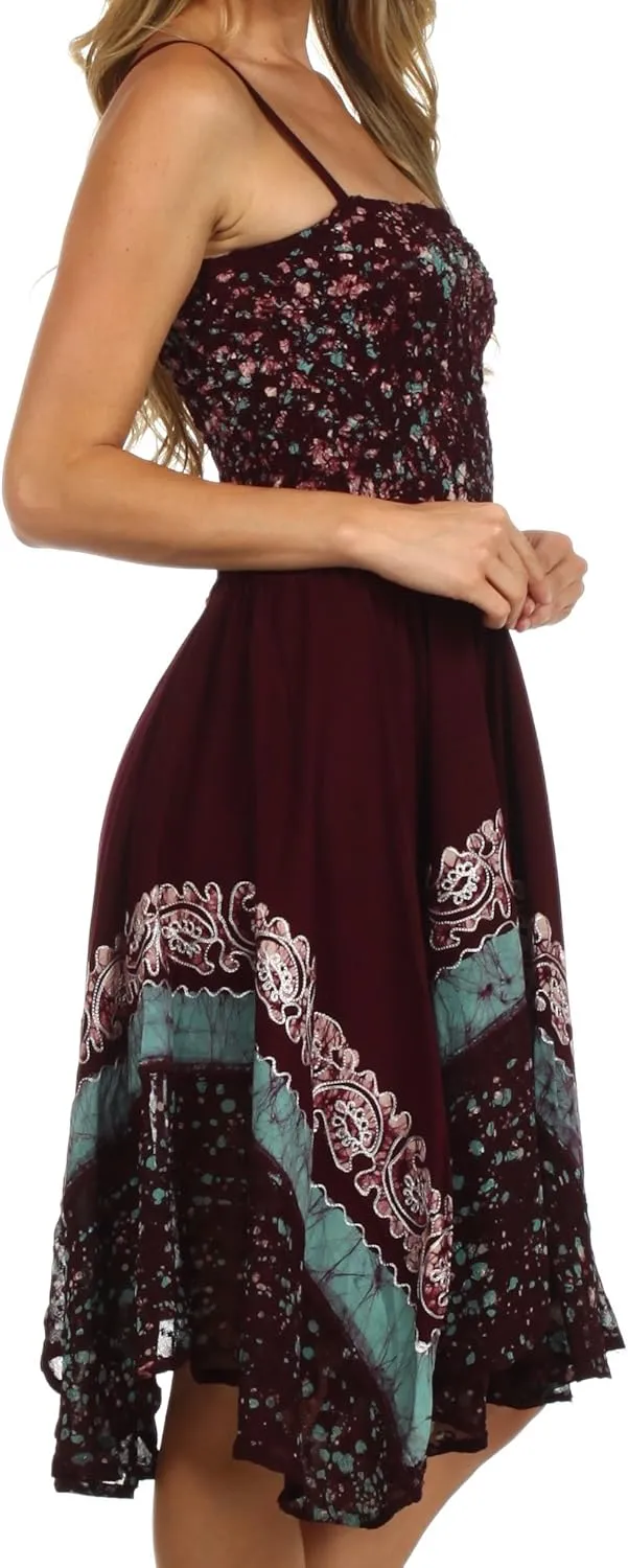 Sakkas Aphrodite Embroidered Batik Dress