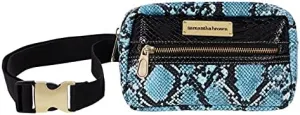 Samantha Brown Embossed Hip Waist Bag - Turquoise / Black,Blue