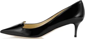 SAMMITOP Women's Pointed Toe Kitten Heel Pumps Mid Heel Office Work Dress Shoes