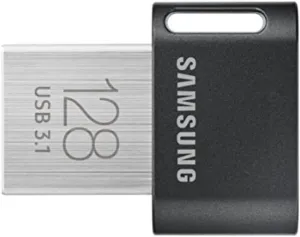 SAMSUNG FIT Plus 3.1 USB Flash Drive, 128GB, 400MB/s, Plug In and Stay, Storage Expansion for Laptop, Tablet, Smart TV, Car Audio System, Gaming Console, MUF-128AB/AM,Gunmetal Gray