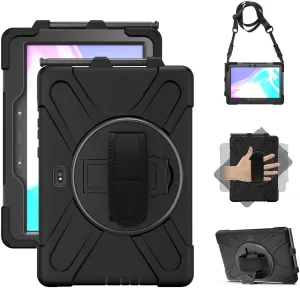 Samsung Galaxy Tab Active PRO 10.1 Case, Galaxy Tab Active4 PRO Case, Heavy Duty Rugged Shockproof Drop Protection Case with 360 Stand, Hand Strap & Shoulder Strap for SM-T540/T547/T630/T638 (Black)