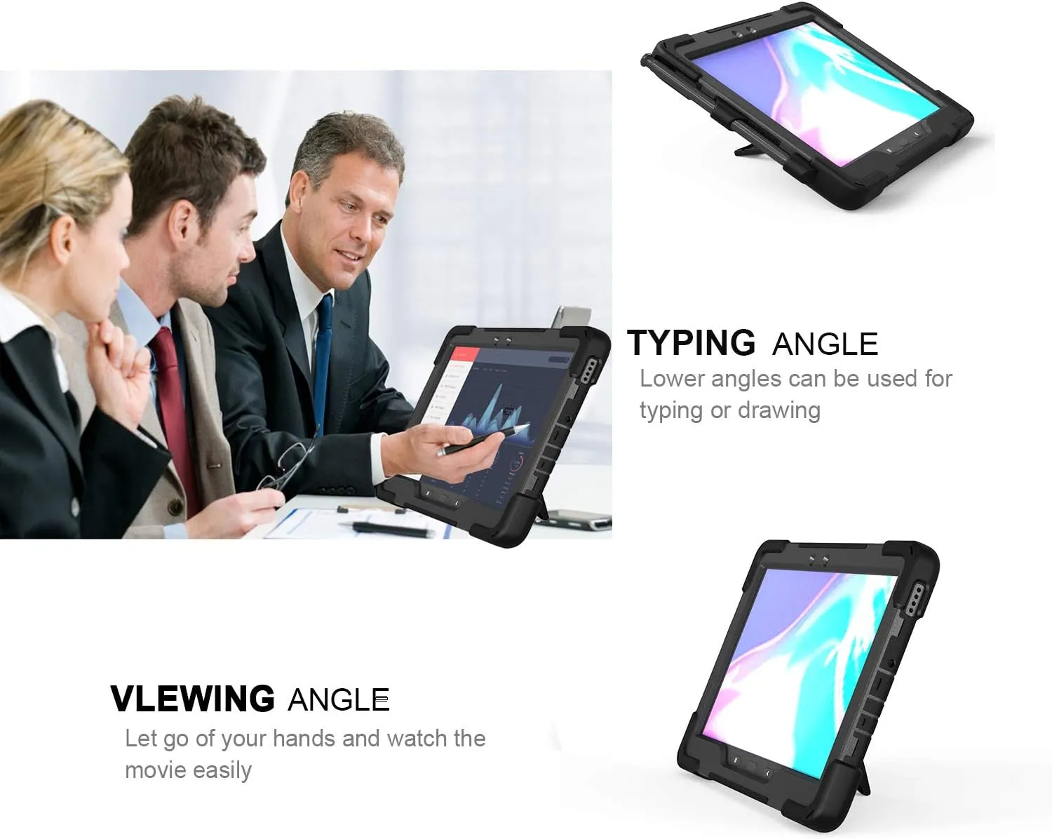 Samsung Galaxy Tab Active PRO 10.1 Case, Galaxy Tab Active4 PRO Case, Heavy Duty Rugged Shockproof Drop Protection Case with 360 Stand, Hand Strap & Shoulder Strap for SM-T540/T547/T630/T638 (Black)