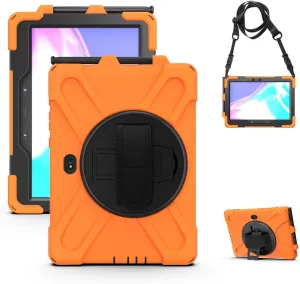 Samsung Galaxy Tab Active PRO 10.1 Case, Galaxy Tab Active4 PRO Case, Heavy Duty Rugged Shockproof Drop Protection Case with 360 Stand, Hand Strap & Shoulder Strap for SM-T540/T547/T630/T638 (Orange)