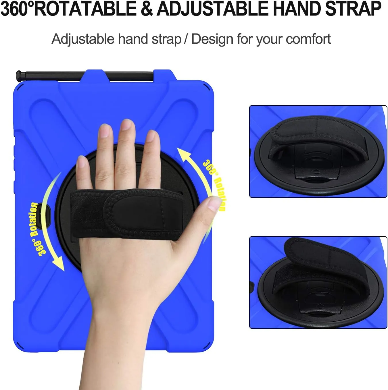 Samsung Galaxy Tab Active PRO 10.1 Case, Galaxy Tab Active4 PRO Case, Heavy Duty Rugged Shockproof Drop Protection Case with 360 Stand, Hand Strap & Shoulder Strap for SM-T540/T547/T638/T630(Blue)