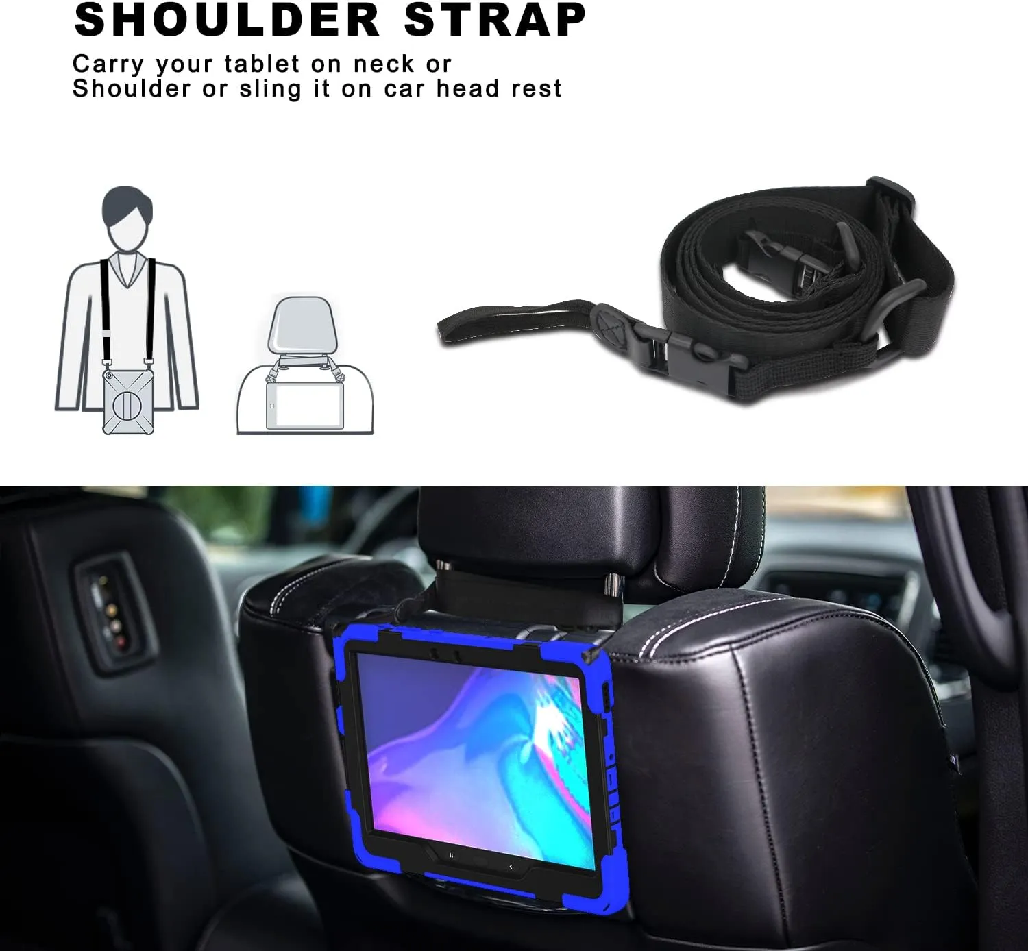 Samsung Galaxy Tab Active PRO 10.1 Case, Galaxy Tab Active4 PRO Case, Heavy Duty Rugged Shockproof Drop Protection Case with 360 Stand, Hand Strap & Shoulder Strap for SM-T540/T547/T638/T630(Blue)