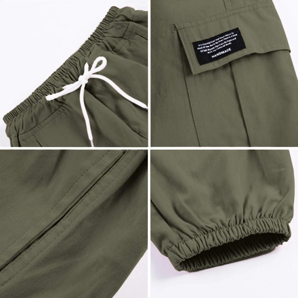 SANGTREE Girls & Womens Drawstring Cargo Jogger Pants,3 Years - Women 3XL