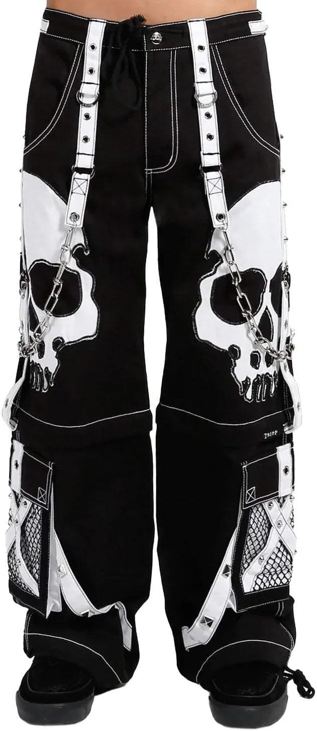 Scare Darkstreet Pants [BLACK/WHITE] Gothic Emo Punk S