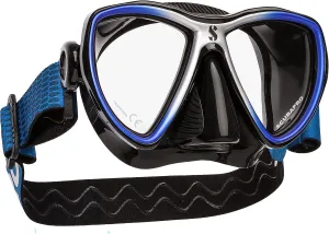 SCUBAPRO Synergy Mini Diving Mask with Comfort Strap (Black/Silver with Black Skirt)