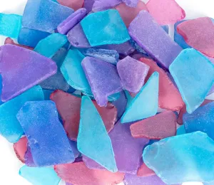 Sea Glass Craft - Beach Glass Craft - Blue Red & Purple - 11 Oz Sea Glass Décor - Sea Glass Vase Filler - Sea Glass Crafting - Bag of Sea Glass - Craft Glass - Vase Fillers Glass