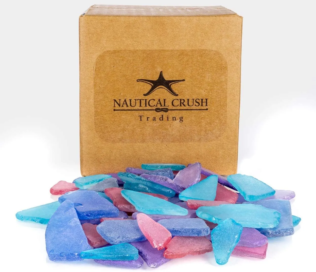 Sea Glass Craft - Beach Glass Craft - Blue Red & Purple - 11 Oz Sea Glass Décor - Sea Glass Vase Filler - Sea Glass Crafting - Bag of Sea Glass - Craft Glass - Vase Fillers Glass
