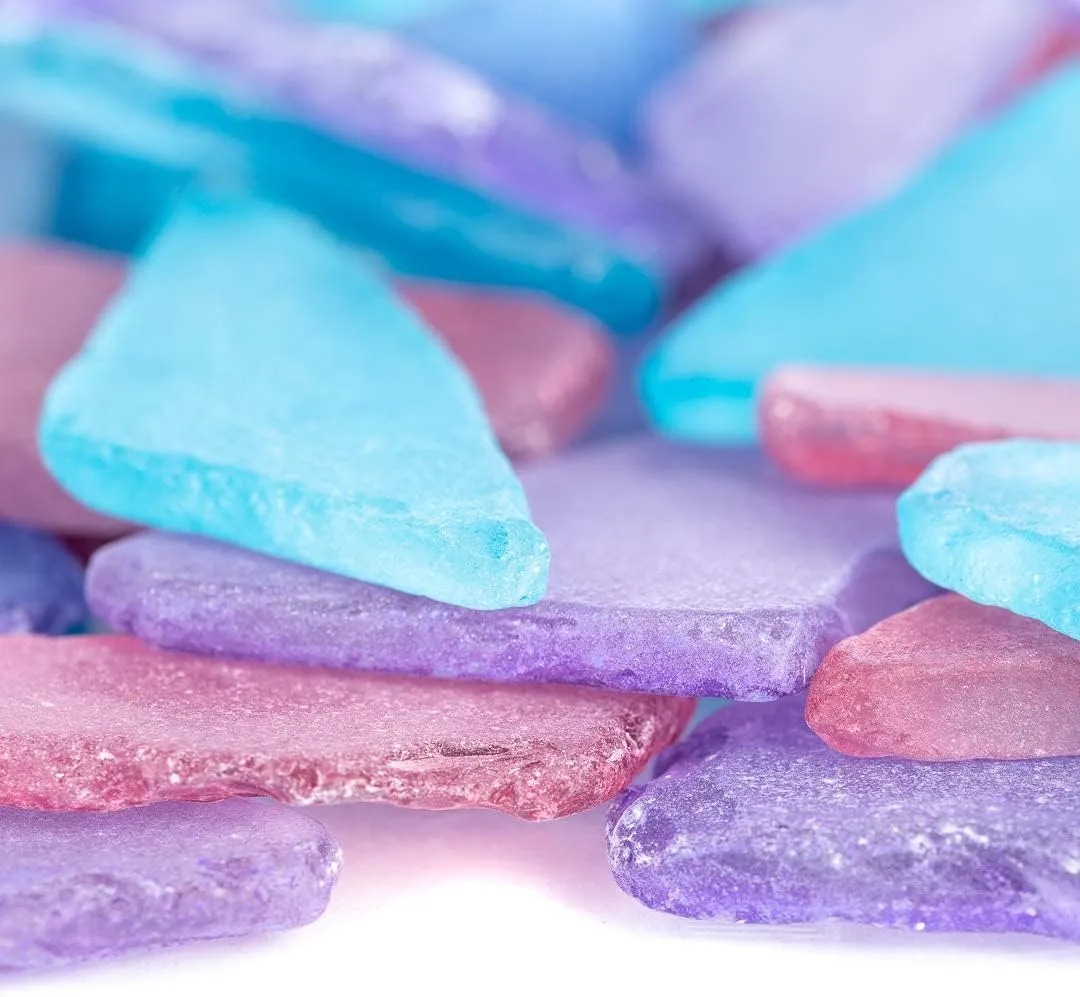 Sea Glass Craft - Beach Glass Craft - Blue Red & Purple - 11 Oz Sea Glass Décor - Sea Glass Vase Filler - Sea Glass Crafting - Bag of Sea Glass - Craft Glass - Vase Fillers Glass