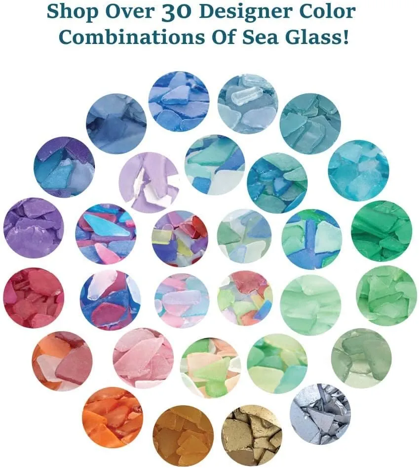 Sea Glass Craft - Beach Glass Craft - Blue Red & Purple - 11 Oz Sea Glass Décor - Sea Glass Vase Filler - Sea Glass Crafting - Bag of Sea Glass - Craft Glass - Vase Fillers Glass