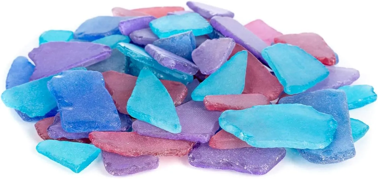 Sea Glass Craft - Beach Glass Craft - Blue Red & Purple - 11 Oz Sea Glass Décor - Sea Glass Vase Filler - Sea Glass Crafting - Bag of Sea Glass - Craft Glass - Vase Fillers Glass