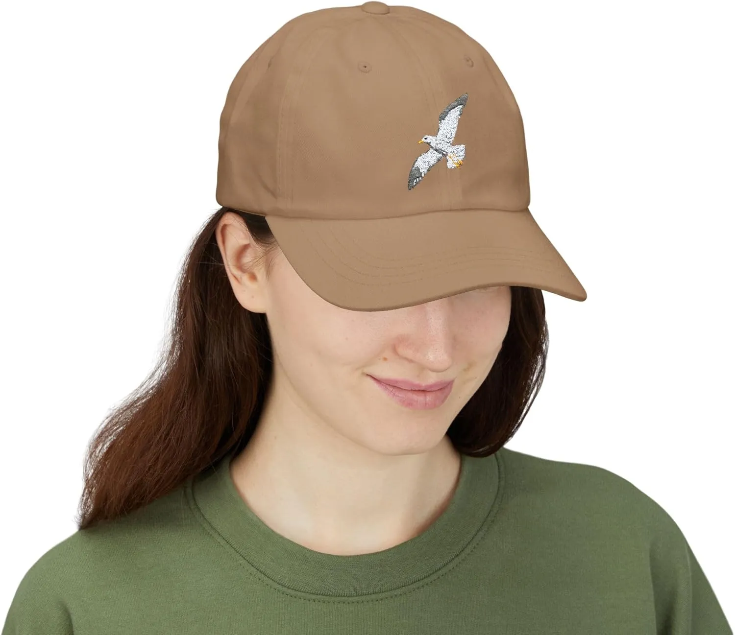 Seagull Flight for Freedom Embroidered Cap, Nautical Bird Hat, Ocean Beach Baseball Cap, Dad Hat, Coastal Seaside Headwear,