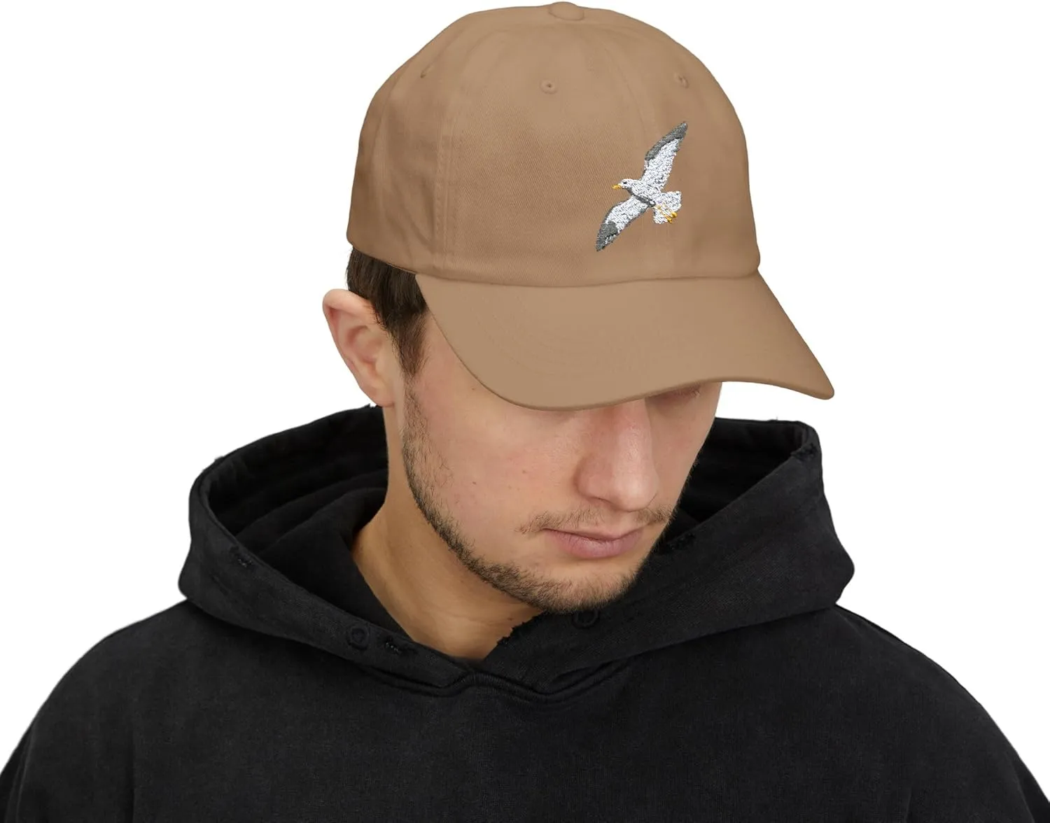 Seagull Flight for Freedom Embroidered Cap, Nautical Bird Hat, Ocean Beach Baseball Cap, Dad Hat, Coastal Seaside Headwear,