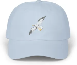 Seagull Flight for Freedom Embroidered Cap, Nautical Bird Hat, Ocean Beach Baseball Cap, Dad Hat, Coastal Seaside Headwear,