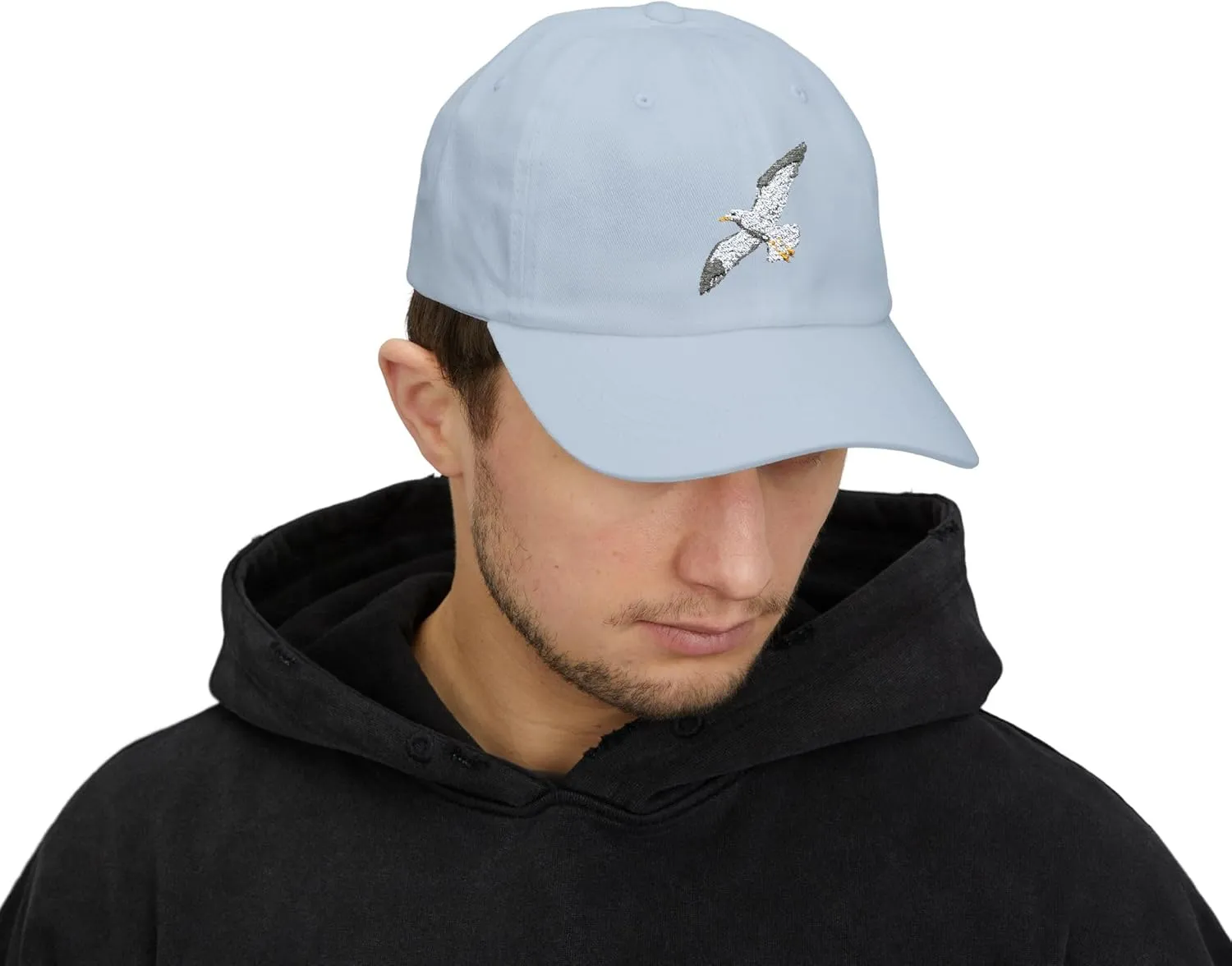 Seagull Flight for Freedom Embroidered Cap, Nautical Bird Hat, Ocean Beach Baseball Cap, Dad Hat, Coastal Seaside Headwear,