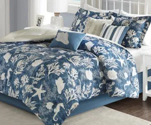 SeaLife Blue Seashells and Starfish Beach House Queen Comforter Set (7 Piece Bed in a Bag)   Homemade Wax Melts