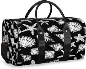 Seashell Starfish Travel Bag for Men Women, Gym Duffle Bags for Travel, Carry On Luggage Bag, Weekender Overnight Workout Bags