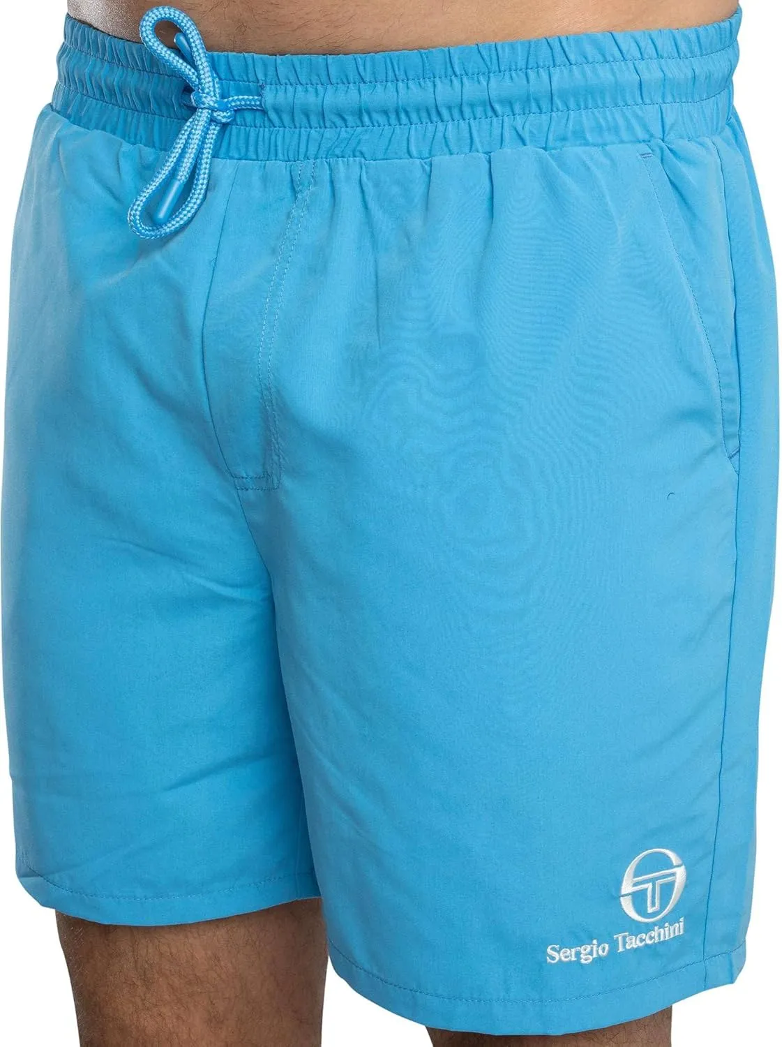 Sergio Tacchini Men's Cordosa Swim Shorts, Azure Blue/Gardenia