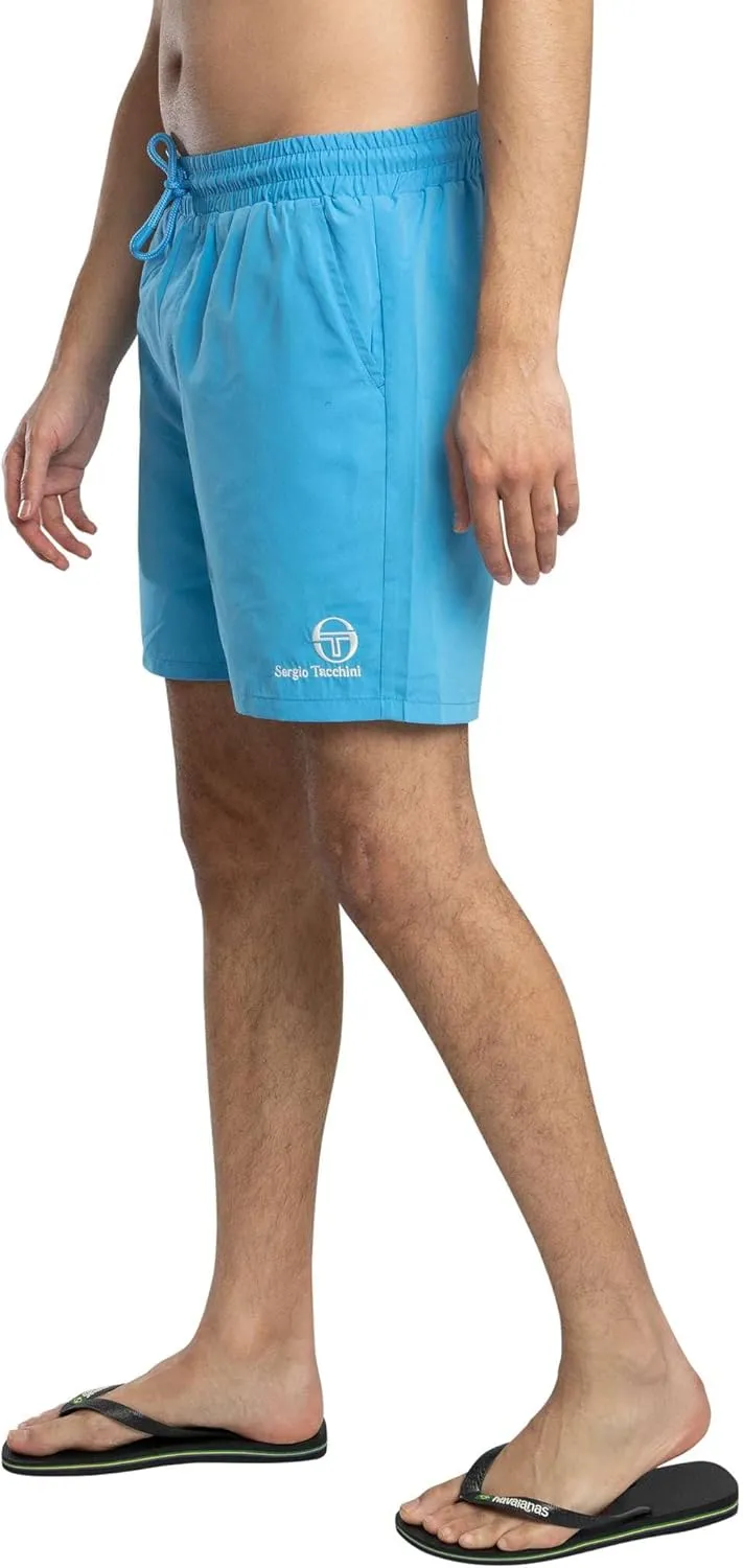Sergio Tacchini Men's Cordosa Swim Shorts, Azure Blue/Gardenia