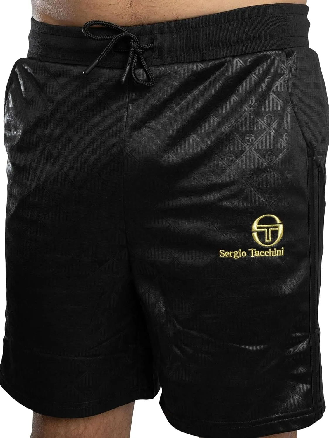 Sergio Tacchini Men's Tracksuit Shorts Nero Mono, Black
