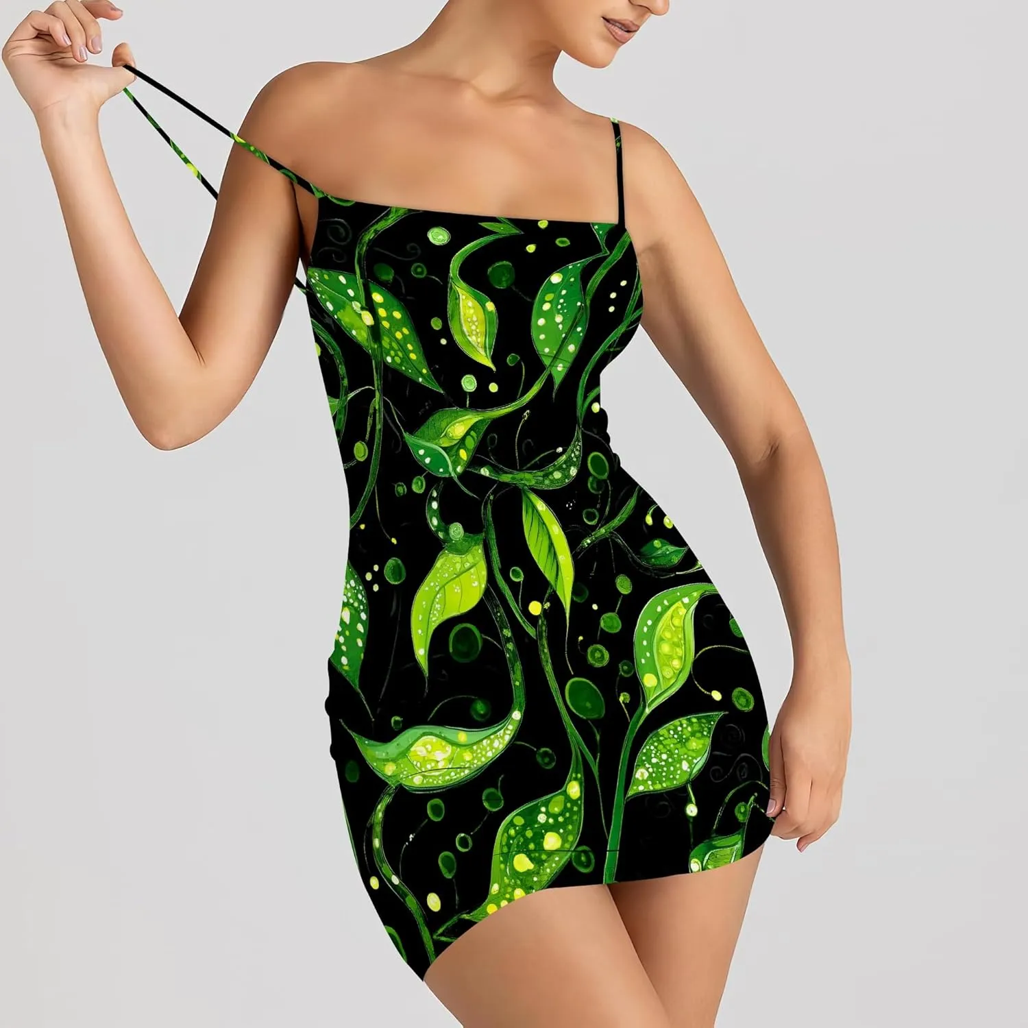 Sexy Mini Bodycon Dress for Women Spaghetti Strap Sleeveless Backless Sundress A Line Slip Short Dresses Party Club