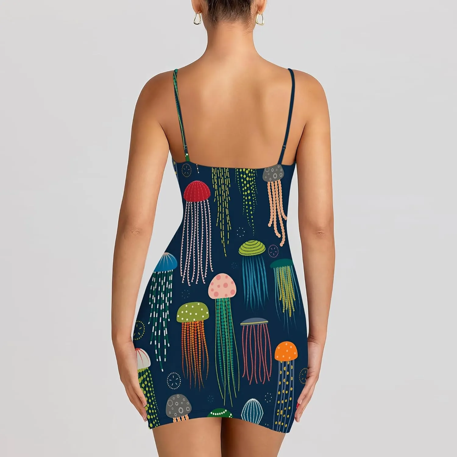 Sexy Mini Bodycon Dress for Women Spaghetti Strap Sleeveless Backless Sundress A Line Slip Short Dresses Party Club