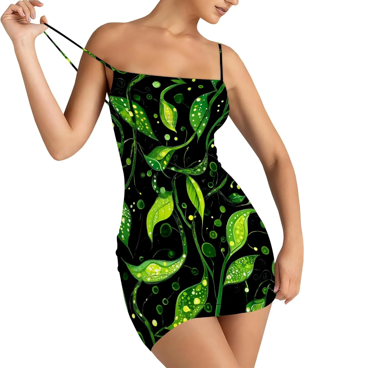 Sexy Mini Bodycon Dress for Women Spaghetti Strap Sleeveless Backless Sundress A Line Slip Short Dresses Party Club