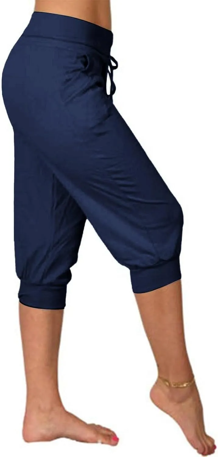 SHAOBGE Summer Pants for Women 2024 Summer New Casual Cropped Elastic Pants for Women Fashion Trendy Pants for