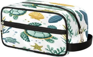 Shells Starfish Turtles Travel Toiletry Bag Wash Bag Portable Cosmetic Bag Toiletries Accessories Cosmetic Storage Bag Shower Shaving Bag Unisex Ocean - Turtles