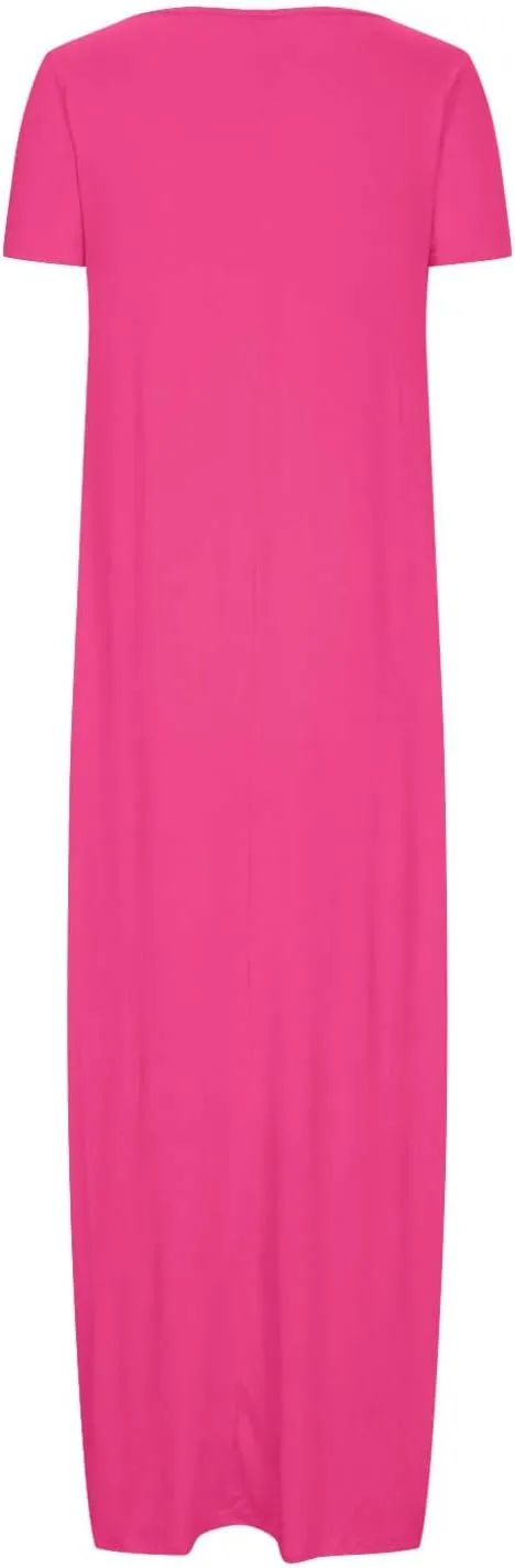 Shirt Dresses for Women Plus Size Casual Short Sleeve Maxi Sundresses Loose Fit Elegant Summer Beach Long Dress