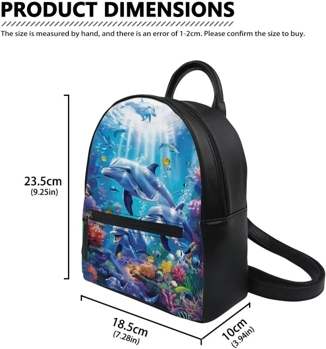 Showudesigns Halloween Backpack Purse for Women Mini Backpacks Black Cat Pu Leather Zipper Closure Shoulder Bags Casual Tote Bag Lightweight Tote Bag Daypack Rucksack Cute Ghost Handbag