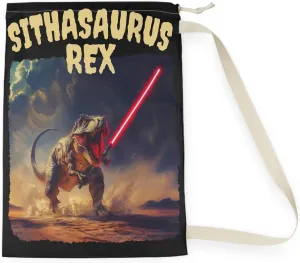 Sithasaurus Rex Novelty Laundry Bag with Drawstring, Jedi Inspired T-Rex Design, Shoulder Strap