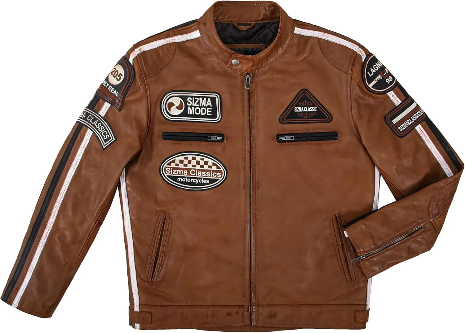 SIZMA Men's Leather Jacket Classic Motorcycle Fashion Real Lambskin Leather 5011