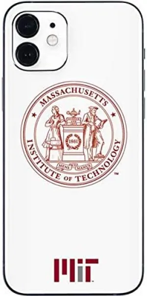 Skinit Decal Phone Skin Compatible with iPhone 12 Mini - Officially Licensed Massachusetts Institute of Technology MIT White Logo Design