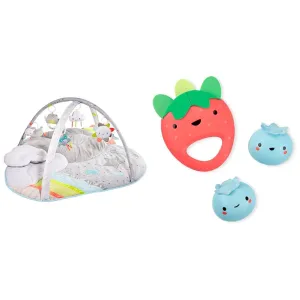 Skip Hop Baby Play Gym and Infant Playmat, Silver Lining Cloud, Grey & Baby Musical Toy Set, Farmstand, Berry Cute Band