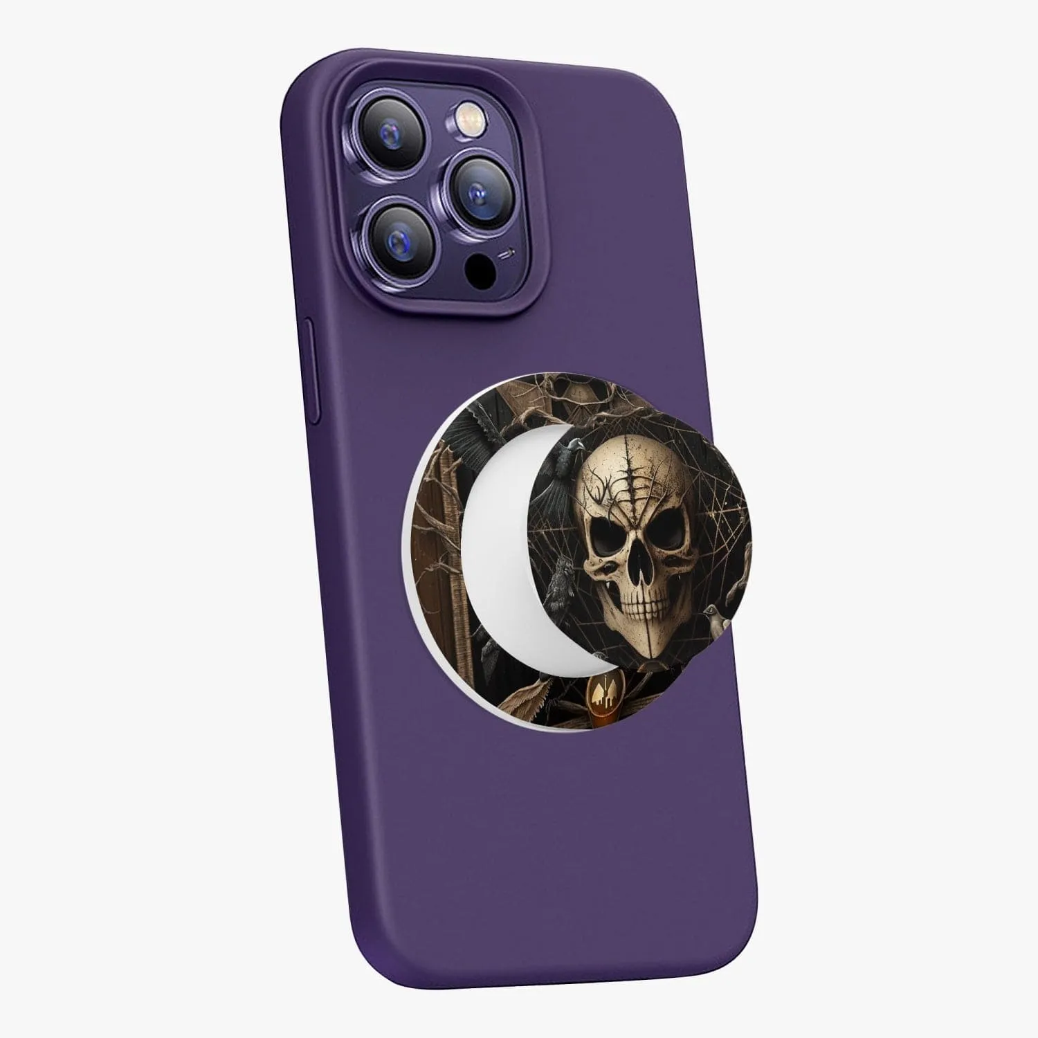 Skull Magnetic Collapsible Grip And Stand Black or White
