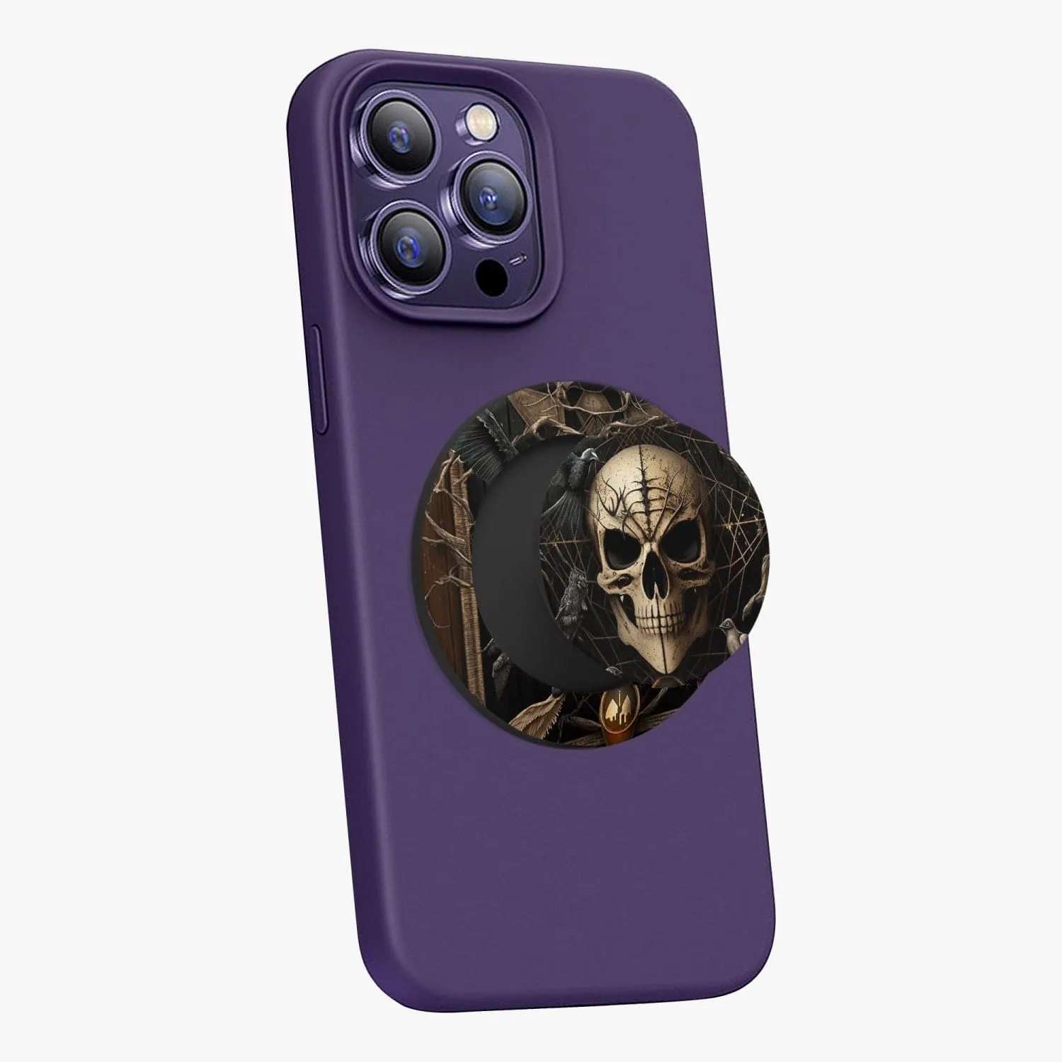 Skull Magnetic Collapsible Grip And Stand Black or White